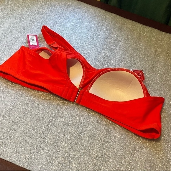 Xhilaration One Shoulder Bikini Top Plus Size 22W Red Orange NWT Swimwear New - Picture 3 of 10